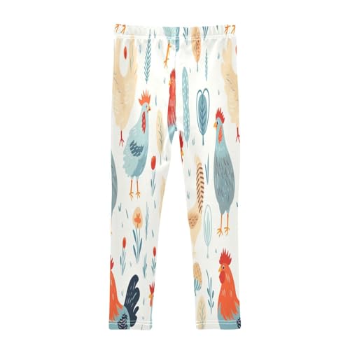 Bolaz Toddler Girls Leggings Printed Yoga Pants Leggings Blue Orange Chicken for Kids2
