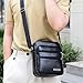 SHANLILY Fashion PU Leather Zipper Messenger Bag Sling Bag Crossbody Shoulder Bags for Men Travel Work Business Satchel Bags,black