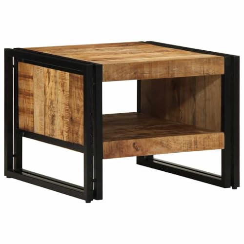 Table basse en manguier massif brut et fer forgé durable style industriel rustique