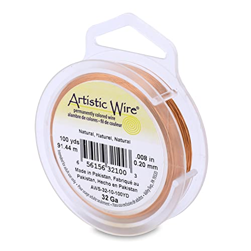 Image of Artistic Wire, 32 Gauge / .20 mm Tarnish Resistant Colored Copper Craft Wire, Natural, 100 yd / 91.4 m