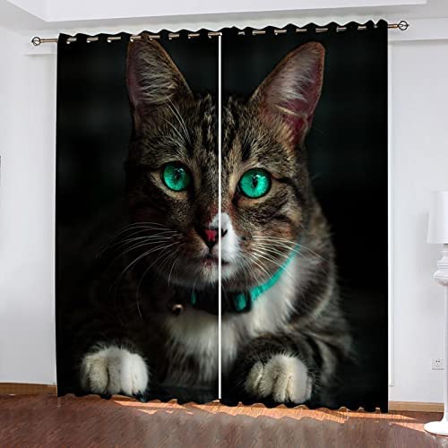 Rideaux Occultants 3D Singe Animal - 200x228cm - 2 Pièces - Isolation Thermique Et Sonore