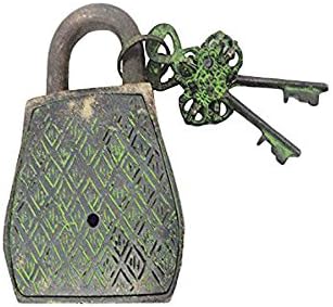 Brass Padlock - Lock with Keys - Working Functional - Brass Made Owl Antique Padlock.