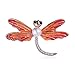 YAOLUU Femmes Broche et pin Broche Fashion Dessin animé Dragonfly Broche Exquisite Consus Grands Épingles de Perles Vêtement Aaccessory Cadeaux de Mariage pour Fille Doux Broche (Metal Color : Red)