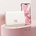 Sunwel Fashion Girls Cute Coquette Bow Wallet with Pink Froral Small Wallet Cash Pocket Card Holder ID Window Purse for Women (CREAM)