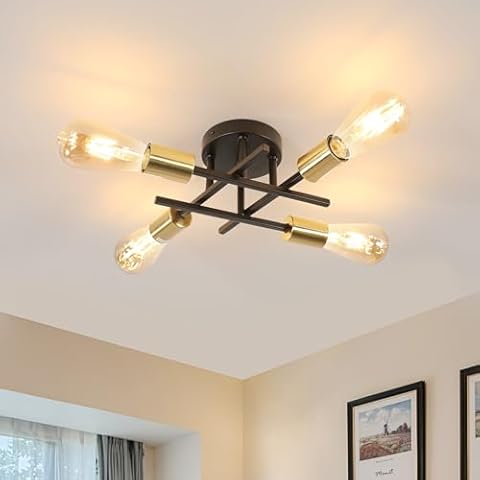 Dorlink Black Gold Industrial Chandelier Light Cover