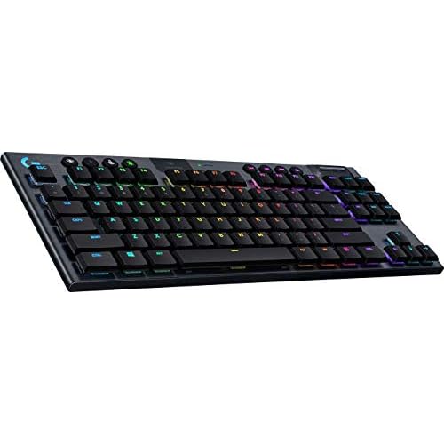 Logitech G915 LIGHTSPEED TKL kabellose mechanische Gaming-Tastatur ohne Ziffernblock, Taktiler GL-Tasten-Switch mit flachem Profil, US QWERTY Layout- Carbon