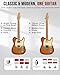 AKLOT Modern TL Electric Guitar – Dual Humbucker with Coil Split, Roasted Maple Neck & Flame Maple Top, Locking Tuners, Beginner & Intermediate Guitar, Inferno Burst