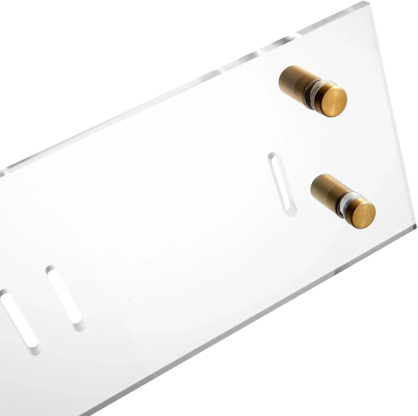 russell+hazel Acrylic Rail, Clear with Gold-Toned Hardware, 24” x 4” x .25” (44622)