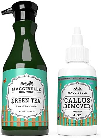 Maccibelle Callus Remover Gel 4 oz + Maccibelle Green Tea Hand and Body Lotion 25 oz