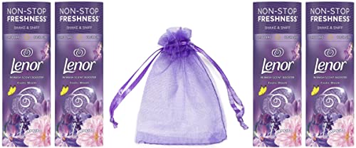Lenor Laundry Perfume in-Wash Scent Booster Beads, 176gr, Exotic Bloom Scent, 4Pk + Our Gift for You: Organza Bag Size: 9 x 7 x 0.1 cm