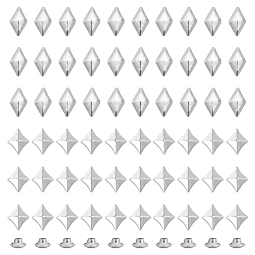 Wadorn 80 Sets Leather Rivets Studs, 8.5Mm/10Mm Double Cap Rivet Metal Studs Rivets Tubular Metal Rivets Studs For Diy Leather Crafts Shoes Bag Jeans Clothes Belts Repairs Decoration #TOP29