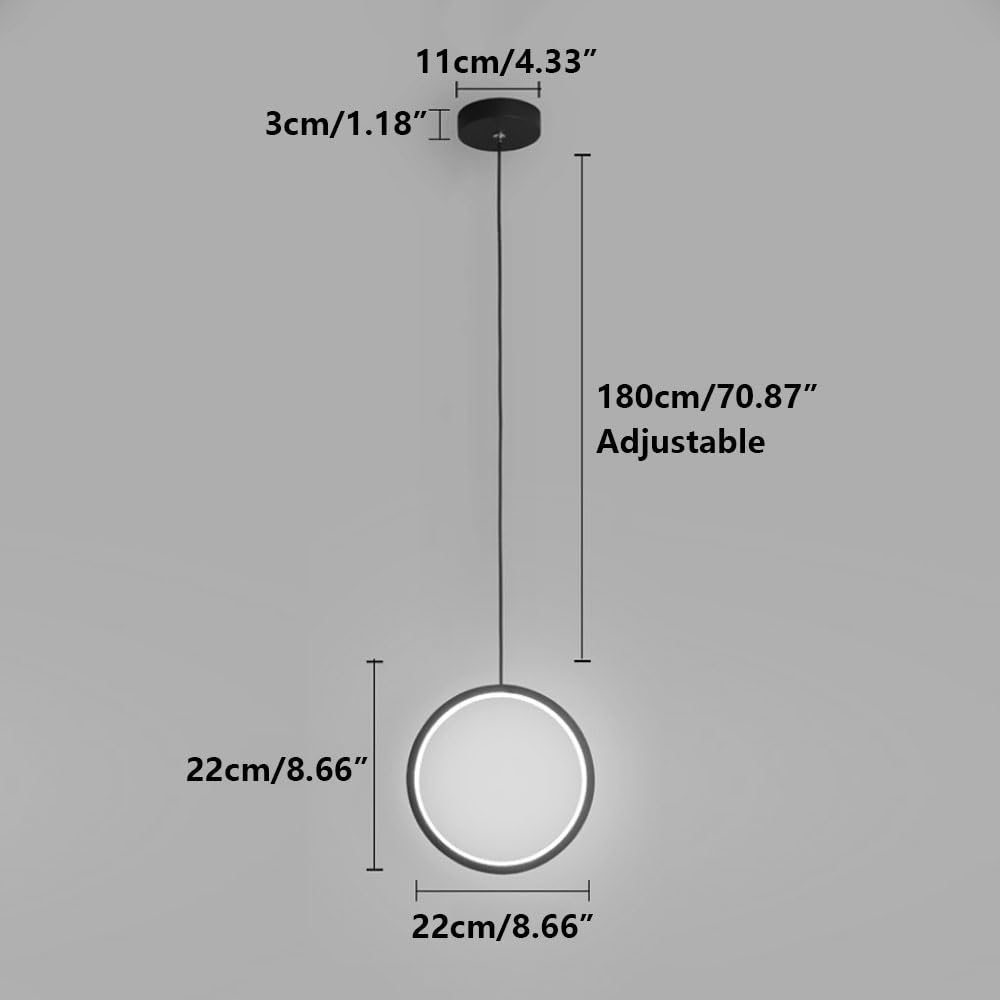 Nowoczesne oświetlenie wewnętrzne LED 10W Lampa wisząca Regulowana wysokość 180 CM Lampa wisząca Ciepłe światło Białe światło Żyrandol Pierścień LED Zawieszenie Oprawy ścienne Oprawy oświetleniowe do