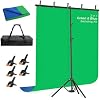 EMART Blue Green Screen Backdrop Kit with Reverse Folding Base, 5x6.5ft Portable T-Shape Backdrop Stand with 2-Sided Reversible Background for Photography, Zoom, Streaming and Studio Video Recording