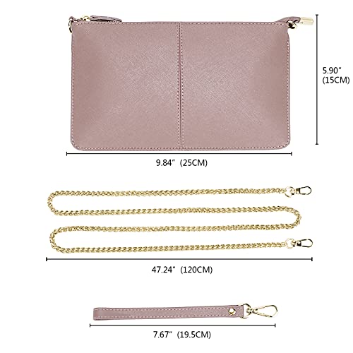 Image of YALUXE Genuine Leather Wristlet Handbags Purses Cell Phone Pocket Clutch Wallet Crossbody Bags for Women