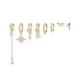 Tassel Pendant Flower Zircon Earrings S925 Silver Needle Fashion Earrings Copper Plated 18k Elegant Stud Earrings Set (gold)