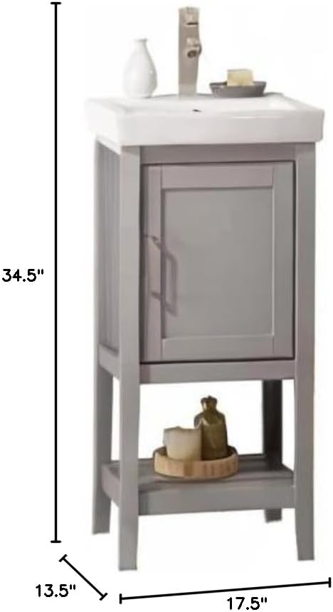 Legion Furniture Indoor Home Decorative Bathroom/Washroom/Kitchen 18" Gray Sink Vanity
