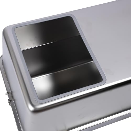 Arenero para gatos de acero inoxidable con tapa y alta capacidad miniatura 7