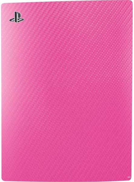 Skinit Decal Gaming Skin Compatible with PS5 Digital Edition Console - Pink Carbon Fiber Specialty Texture Material Design