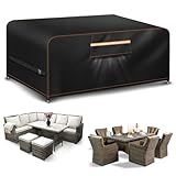 Housse Table De Jardin Avec éVent D’Air 420D Oxford Housse Protection Salon De Jardin Protection Table Exterieur 180x120x74CM Exterieur Impermeable RéSistance Au Vent