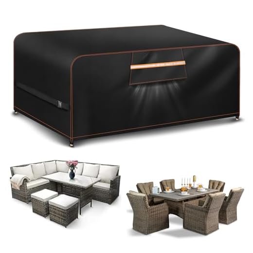 Outdoor Garden Furniture Covers Waterproof Rectangular with Air Vent Garden Table Cover Waterproof for Patio Bistro Set Rattan Sofa Chairs Outside Seating 180x120x74CM 420D Oxford Fabric