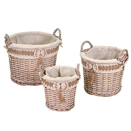 Vacchetti Giuseppe Basket, Wicker, Cream, Medio