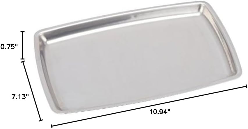 Winco 11" x 7" Rectangular Stainless Steel Sizzle Platter