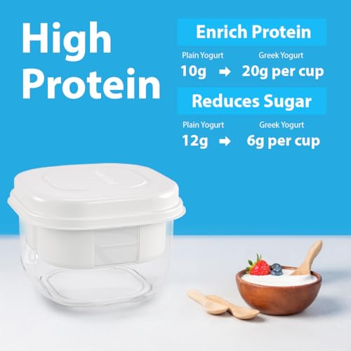 Ultimate Probiotic Yogurt Maker Bundle - Comes with the Ultimate Yogurt Strainer & 8 Extra Jars - Make Trillions of Live Probiotics from Home & Make Greek Yogurt