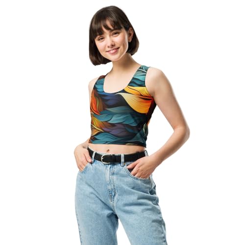 Haut court pour femme aux couleurs tropicales idéal pour l'été