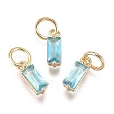 Pandahall - Colgante chapado en oro real de 18 quilates con circonita cúbica micro pavé para hacer joyas, pulseras a granel, Resina, Sin piedra preciosa