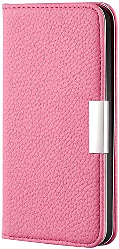 Étui iPhone 13 Mini rose housse en cuir litchi à rabat