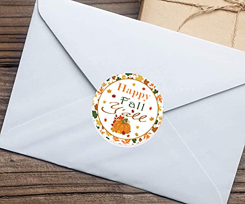 Remarkable REMARKABLE070955662858 Happy Fall Y'All Stickers,2 Inch Pumpkin Autumn Floral Thank You Labels,Thanksgiving Stickers For Party Favors Envelope Seals & Goodie Bags thumb #2