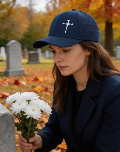 Image of Jesus 3 Nail Cross Hat Christian Religious Gifts for Christma with Embroidered - Adjustable Snapback Baseball Cap