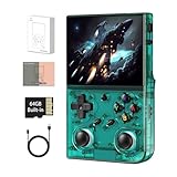 GiipGoop RG35XX Pro Handheld Game Consoles RG35XXPro Retro Gaming Console with 64GB Card 4353 Games Video Game Console Pocket Arcade Support 30+ Simulators WiFi Bluetooth HD Output Transparent Teal