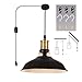Produktbild Tea fairy Deckenindustrielle Plug-in-Pendelleuchten mit langem Kabel und Dimmer Vintage Bauernhaus hängen Schwarze Swag Island Lampen für Küche Esstisch Schlafzimmer Garage Flur (Design : B)