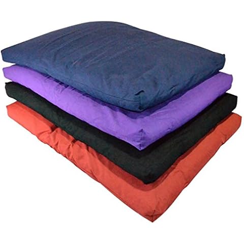 YogaAccessories Cotton Zabuton Meditation Cushion - Black Cover