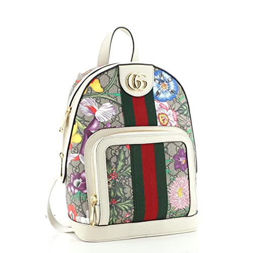 Gucci Soho Leather Backpack Pink Rosette Hibiscus Red Italy