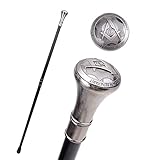Freemasonry Freemasons VG Totem Relief Walking Cane Fashion Walking Stick Gentleman Crosier Knob Walking Stick 93cm Silver