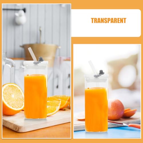 Vasos de vidrio con tapa y pajita herméticos Uonlytech para evitar derrames accidentales 4