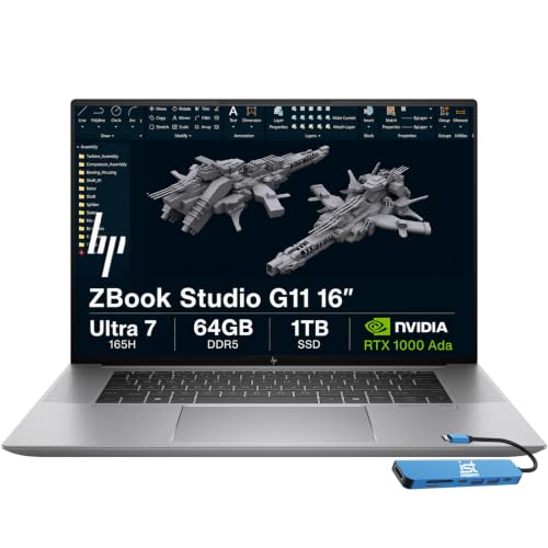 Image of HP ZBook Studio G11 Laptop, NVIDIA RTX 1000 Ada 6GB, Intel Ultra 7 165H