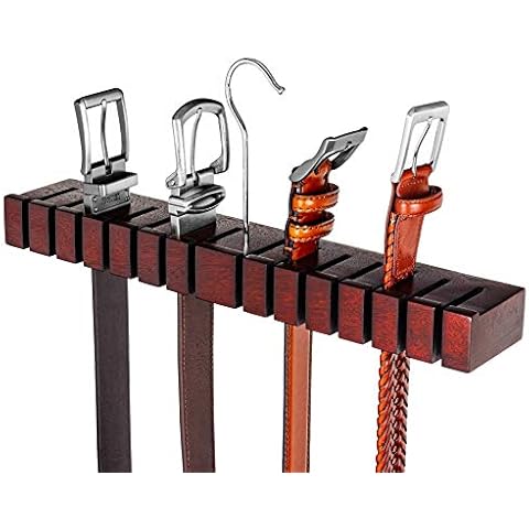 HOUNDSBAY Block Massiver Mahagoni-Gurt-Aufhänger & Gürtel Rack-Organizer Cover