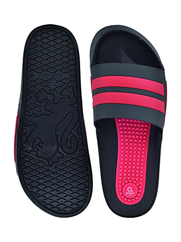 Image of mens Cl-f-m-202 grey /Red /Black Slipper