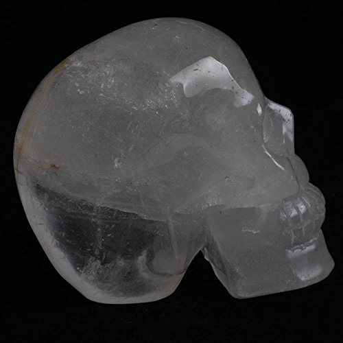 Hongjintian Crystal Natural Clear Quartz Skull 4.25"L 1.98Lbs #TOP3