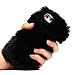 Urcover Custodia Protettiva Peluche Apple iPhone 6 Plus / 6s Plus | Bumper Morbido in TPU da Donna in Nero | Back Case Flessibile con Brillantini