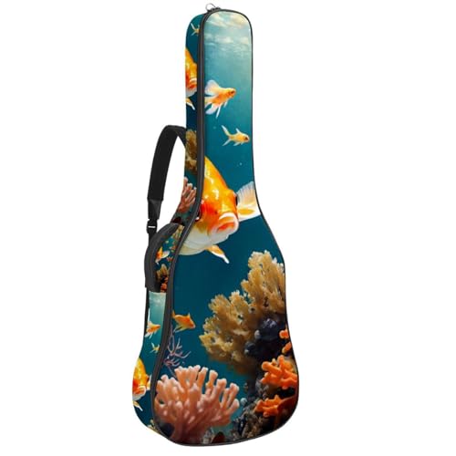 Housse de guitare poisson rouge multicolore un look unique pour votre créativité