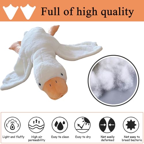 PcvGef Gans Kuscheltier, Weiches Gans Plüschtier, Gewichtskuscheltier, 50cm Groß, Ente Kuscheltier, Ideal Als Schlafbegleiter Und Dekoration