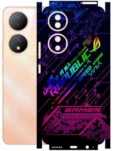 Image of AtOdds - Full Body Back Screen Guard Protector Film - Lamination Wrap Skin Sticker Compatible with VIVO Y100A | Scratchproof Matte Finish (Gamer)