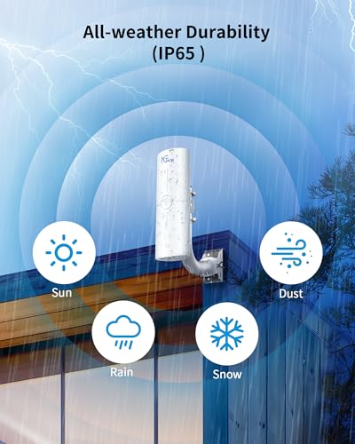 Image of Wireless Bridge, 5KM 5.8GHz Point to Point Outdoor WiFi Bridges with 14DBi High Gain Antenna, Compatible with Network Sharing,Network Extend, 2 Pack