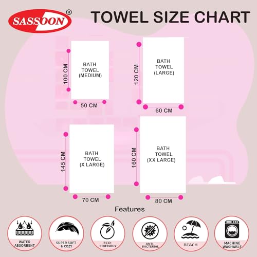 Image of Sassoon Venir Microfiber 1 Piece Men Bath Towel 450 GSM (80x160cm, Chestnut Color) Ultra Soft Material, Towel for Daily use