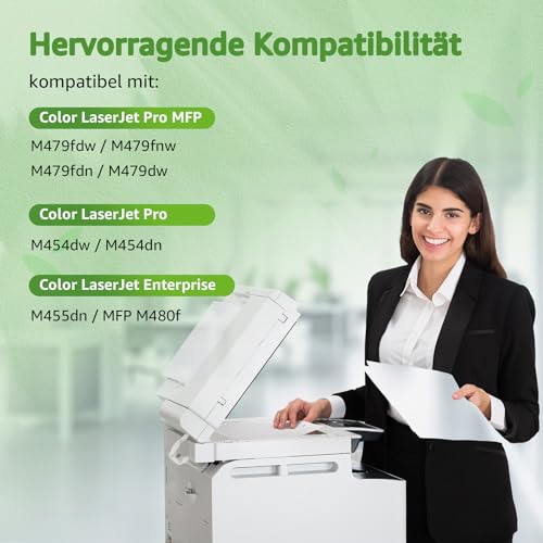 GREENSKY 415A mit Chip Kompatibel für HP 415A 415X Multipack für HP Color Laserjet Pro MFP M479fdw Toner M479dw M454dw M454dn M479fdn M479fnw M480f 2030A 415A Schwarz Cyan Gelb Magenta (4-Pack)