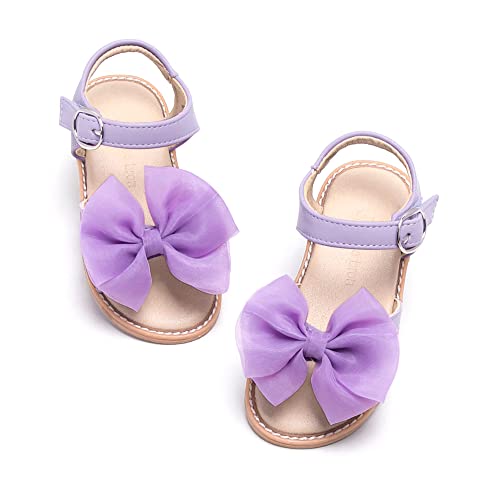 Image of THEE BRON Toddler Girls Sandals Wedding Flower Girl Dress Shoes Open Toe Flats